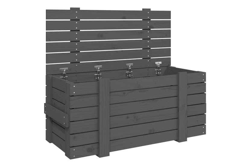 Vidaxl 825000 Storage Box Grey 91x40.5x42 Cm Solid Wood Pine