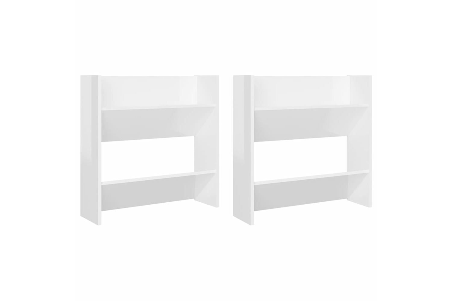 vidaXL 806733 Wall Shoe Cabinets 2 Pcs High Gloss White 60x18x60cm Engineered Wood