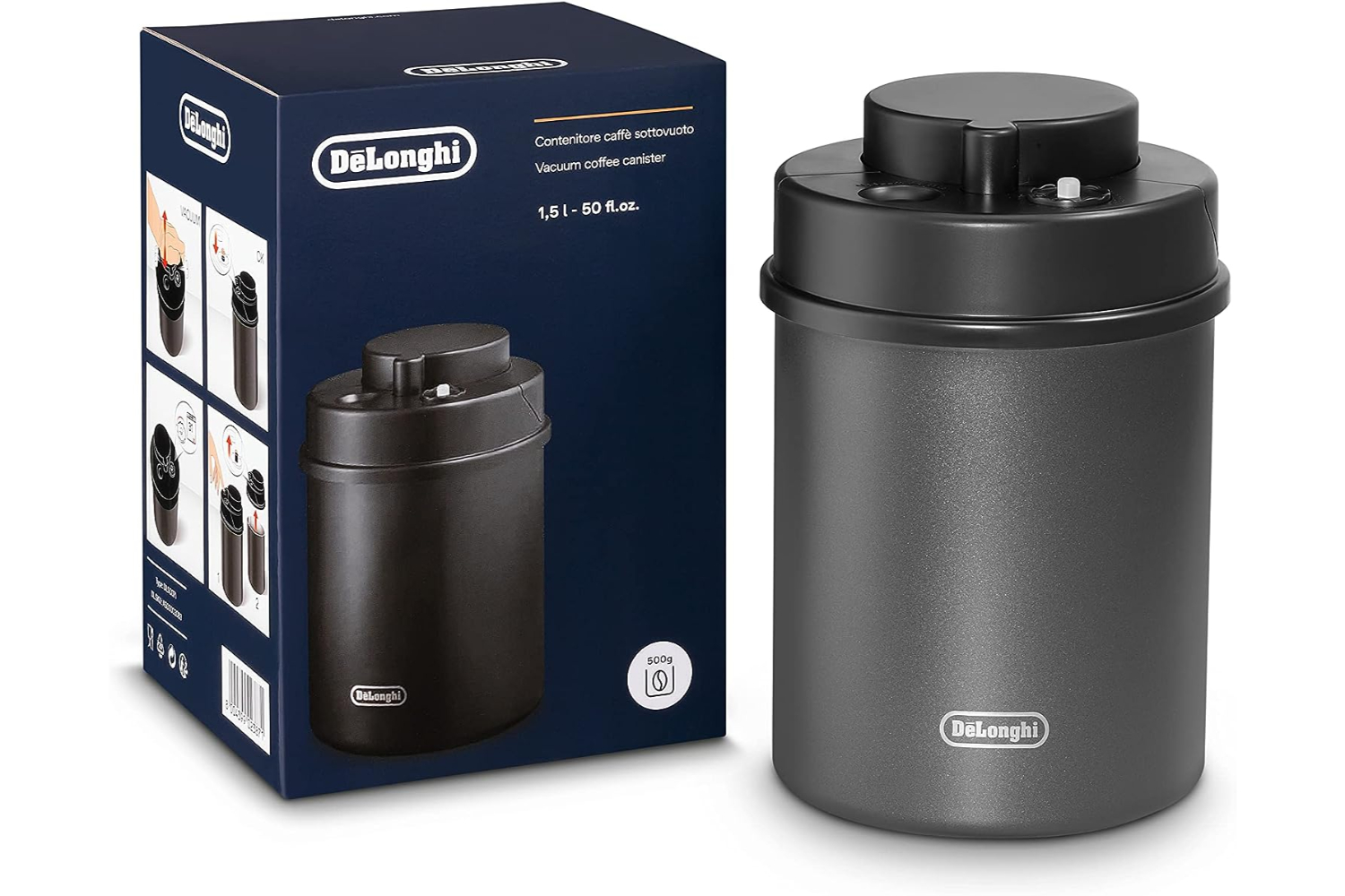 DeLonghi 1.5L Vacuum Coffee Canister Ireland