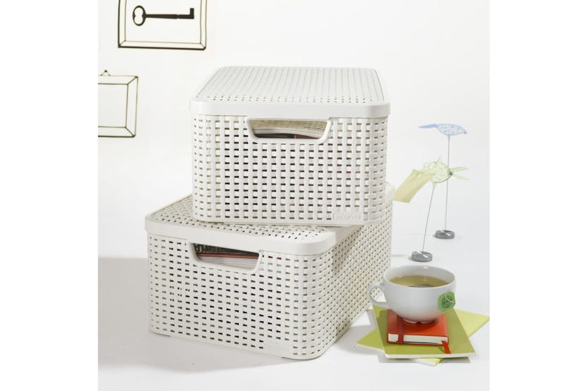 Curver 443865 Storage Box With Lid Style M 18l Creamy White