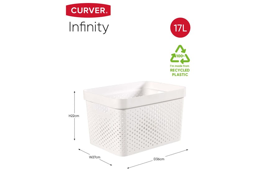 Curver 427238 Infinity Storage Box Set 4 Pcs With Lid 11l+17l White