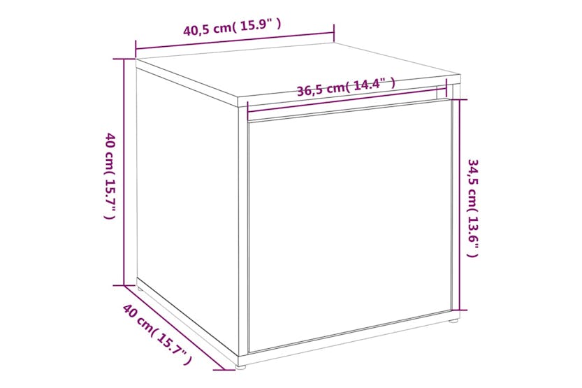 Vidaxl 820517 Box Drawer Smoked Oak 40.5x40x40 Cm Engineered Wood