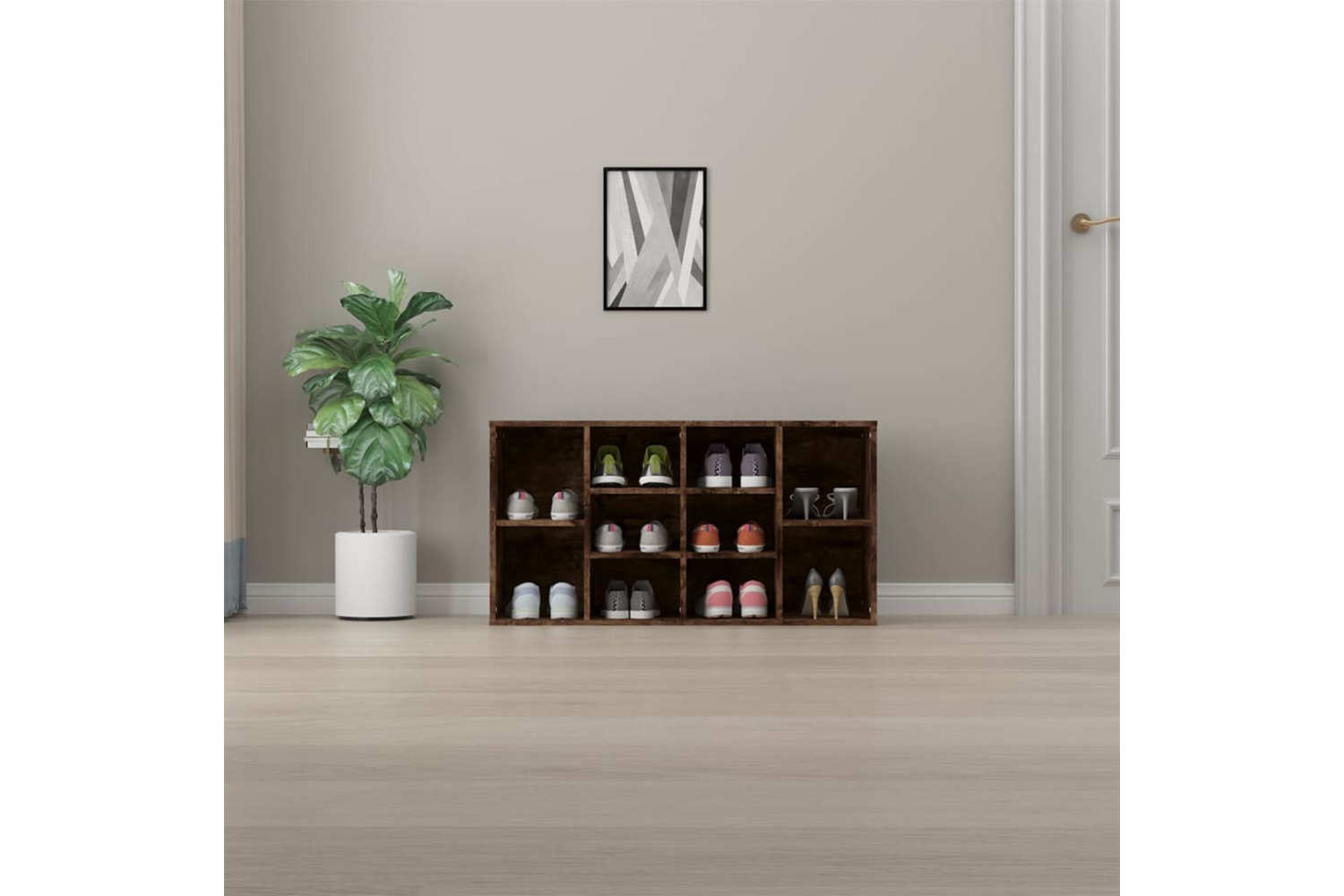 vidaXL 826369 Shoe Bench Smoked Oak 103x30x54.5cm Engineered Wood