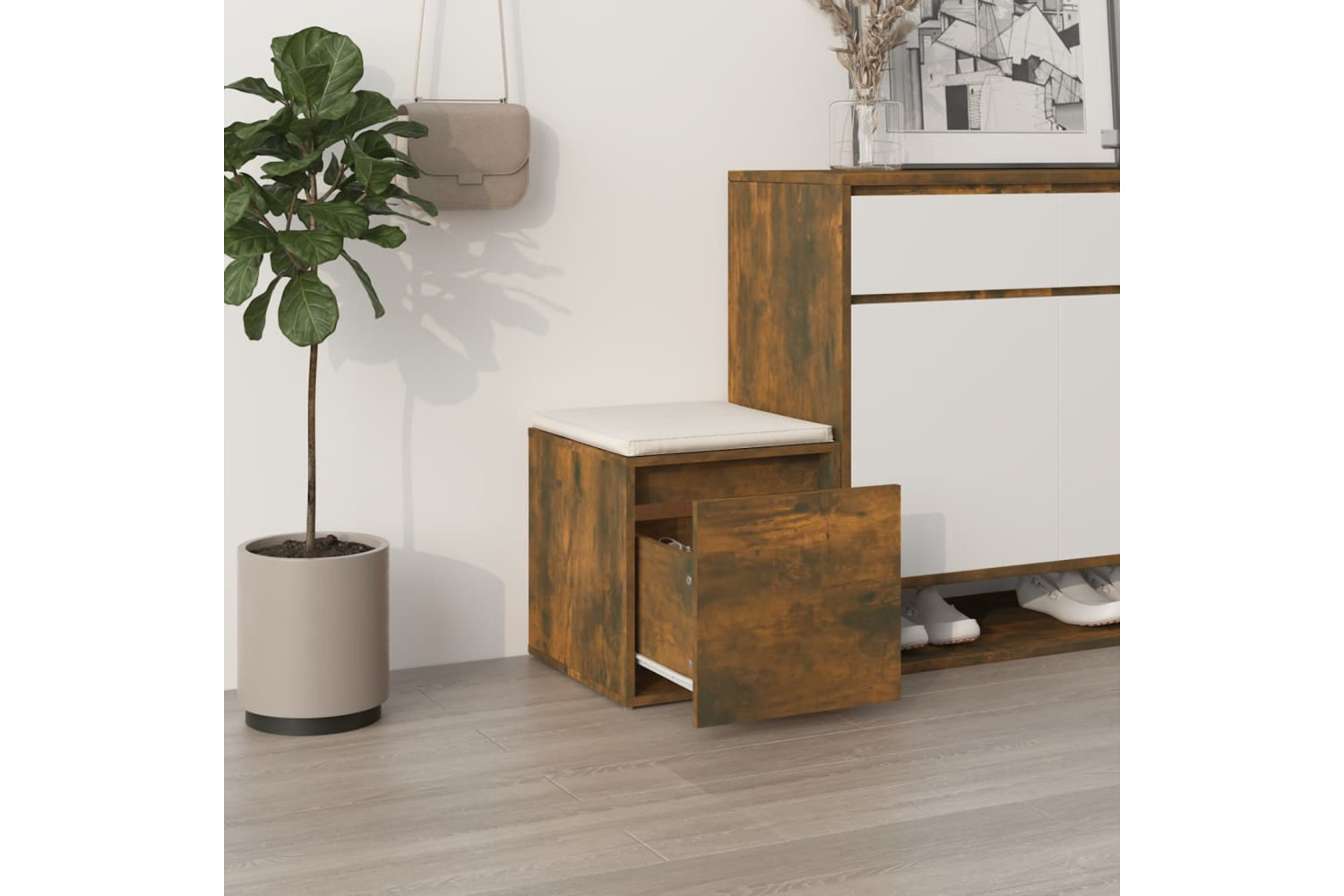 vidaXL 820517 Box Drawer Smoked Oak 40.5x40x40cm Engineered Wood