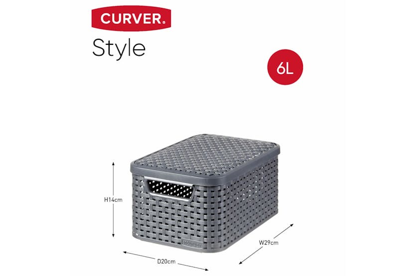 Curver 437446 Style Storage Boxes With Lid 3 Pcs Size S 6l Anthracite