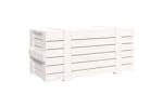Vidaxl 824999 Storage Box White 91x40.5x42 Cm Solid Wood Pine