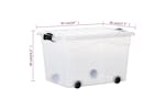 Vidaxl 151911 Storage Boxes With Wheels & Lids 2 Pcs Transparent 60 L