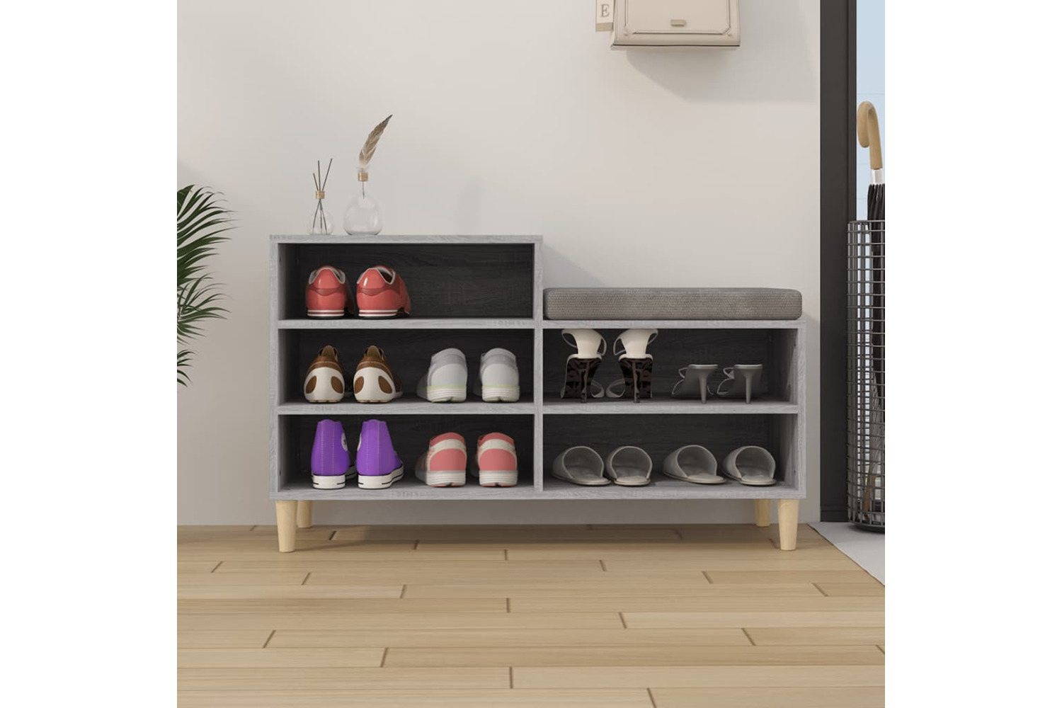 vidaXL 819730 Shoe Cabinet Grey Sonoma 102x36x60cm Engineered Wood