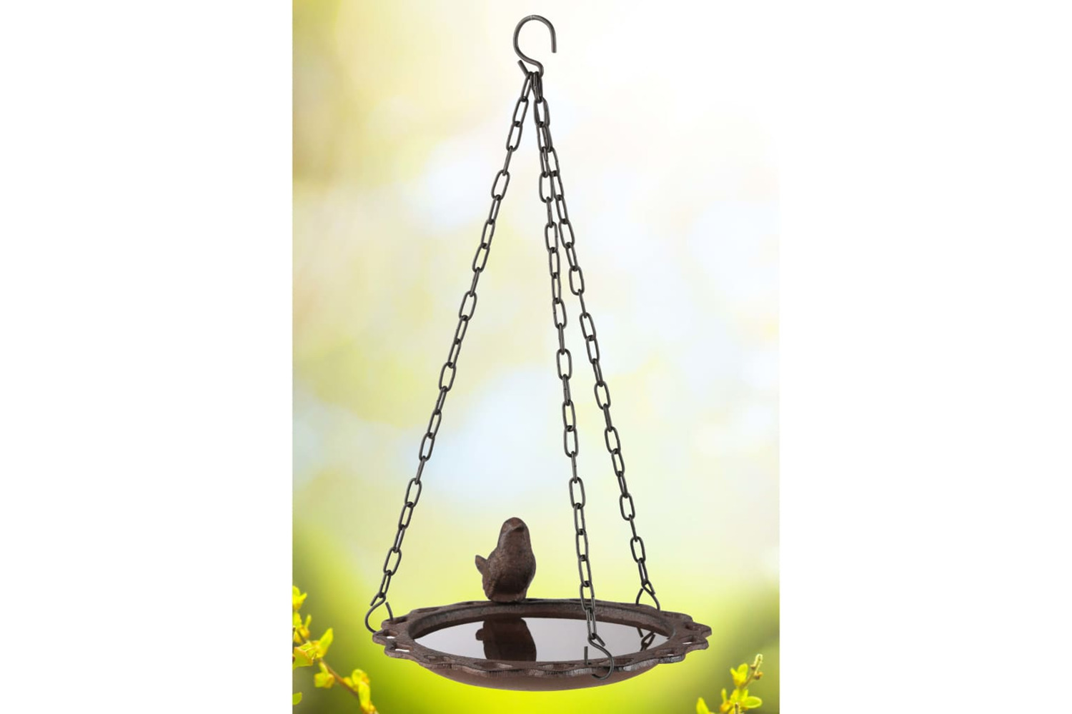 Hi 435239 Hanging Bird Bath 20.5 Cm Brown