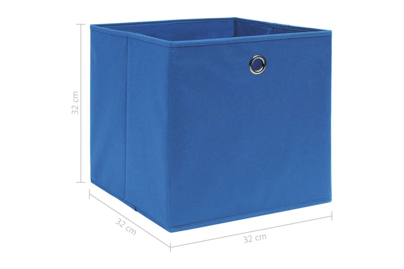 Vidaxl 288339 Storage Boxes 10 Pcs Blue 32x32x32 Cm Fabric