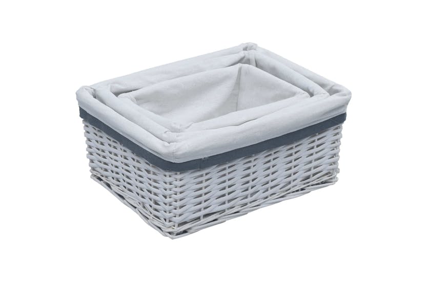 Vidaxl 286976 3 Piece Nesting Basket Set White Willow