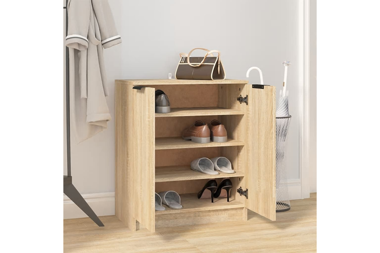 vidaXL 811424 Shoe Cabinet Sonoma Oak 59x35x70cm Engineered Wood