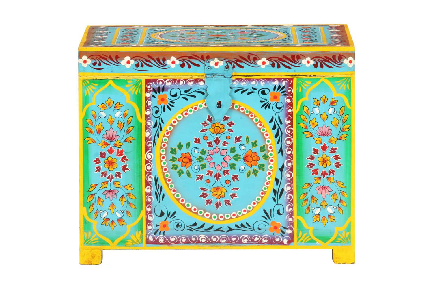 Vidaxl 323540 Hand Painted Storage Box 50x40x40 Cm Solid Mango Wood