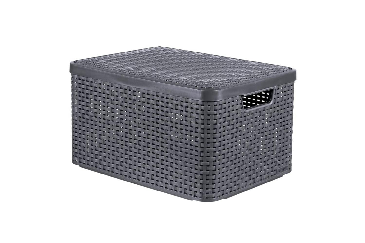Curver 443863 Storage Box With Lid Style L 30l Metallic Silver