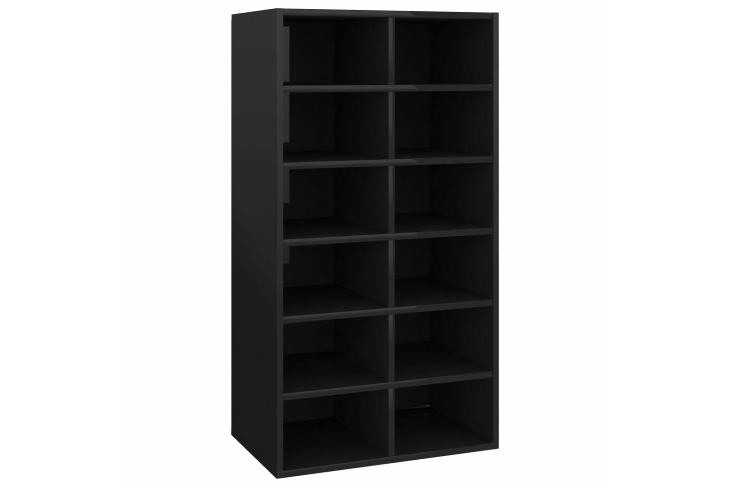 vidaXL 800403 Shoe Rack High Gloss Black 54x34x100.5cm Engineered Wood