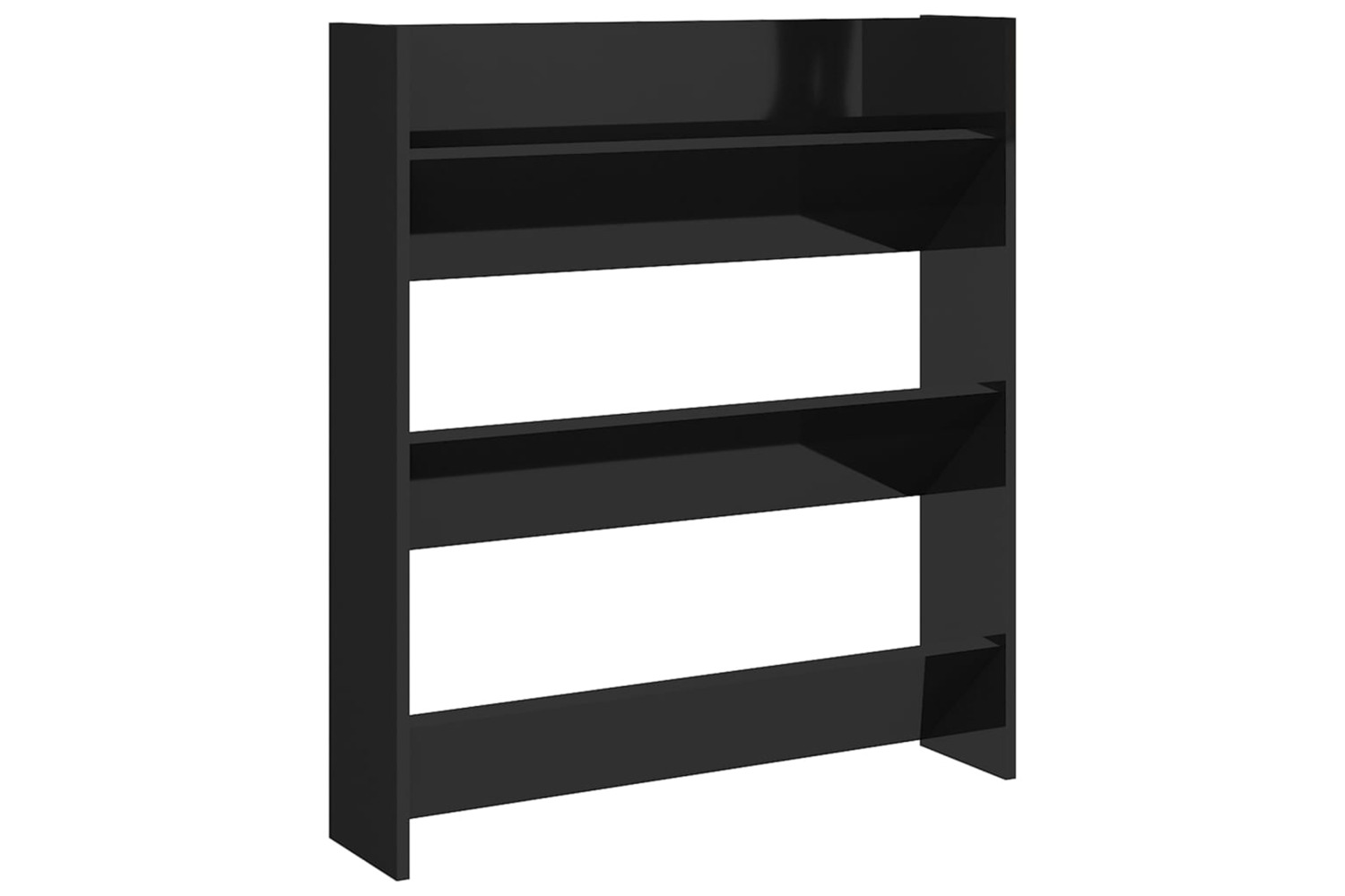 vidaXL 806791 Wall Shoe Cabinet High Gloss Black 80x18x90cm Engineered Wood