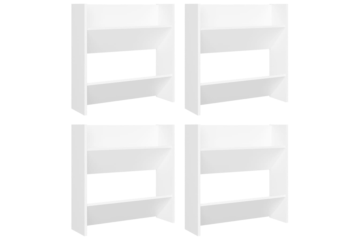 vidaXL 806716 Wall Shoe Cabinets 4 Pcs White 60x18x60cm Engineered Wood