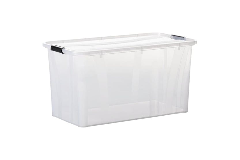 Vidaxl 151907 Storage Boxes With Lids 2 Pcs Transparent 80 L