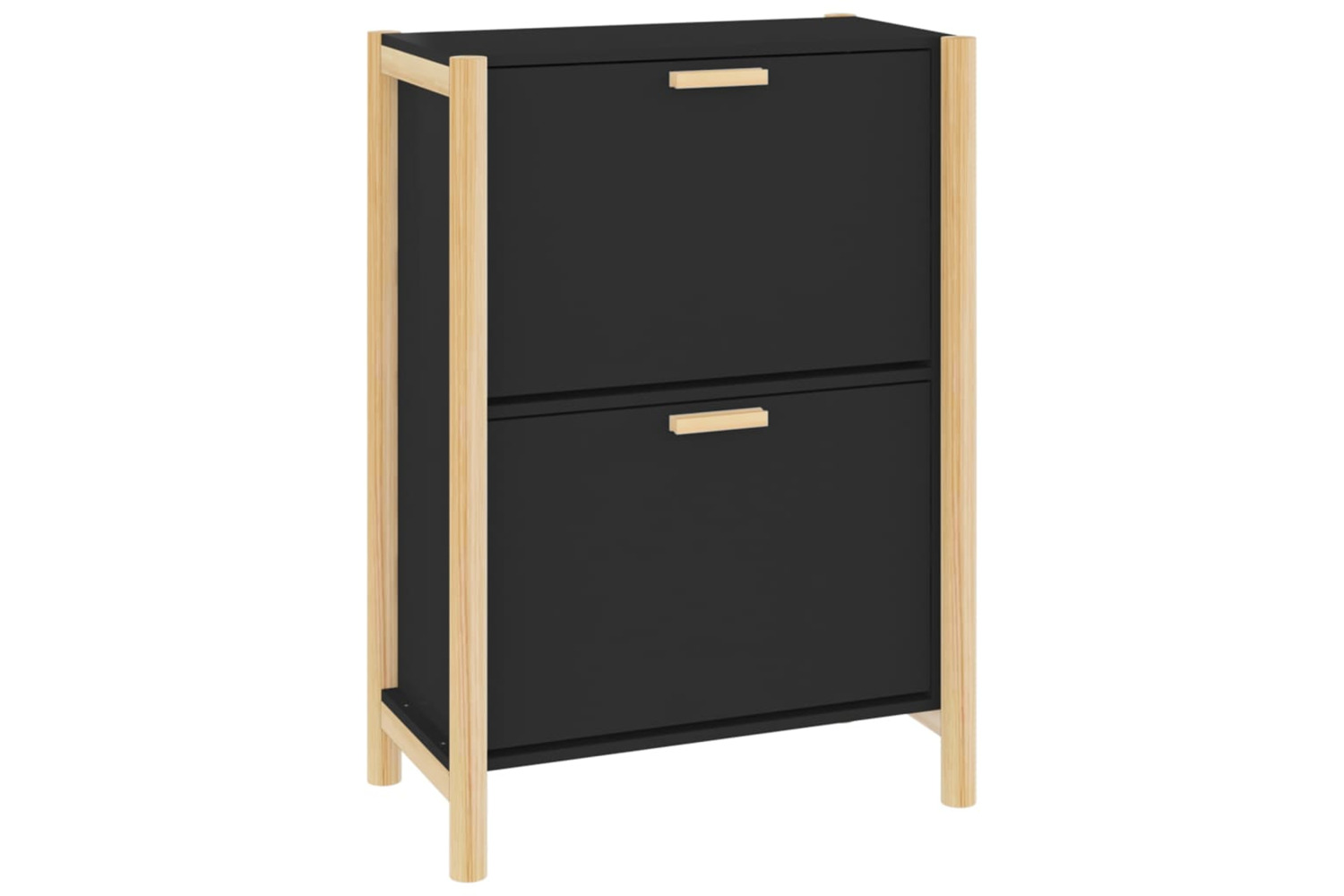 vidaXL 345685 Shoe Cabinet Black 57.5x33x80cm Engineered Wood