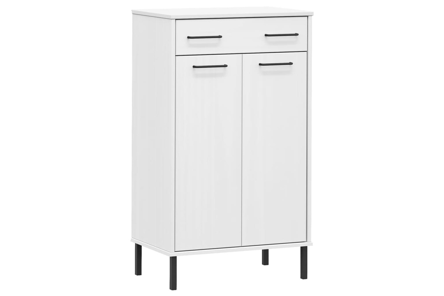 vidaXL 350987 Shoe Rack With Metal Legs White Solid Wood Pine Oslo