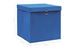 Vidaxl 288340 Storage Boxes With Lids 10 Pcs Blue 32x32x32 Cm Fabric