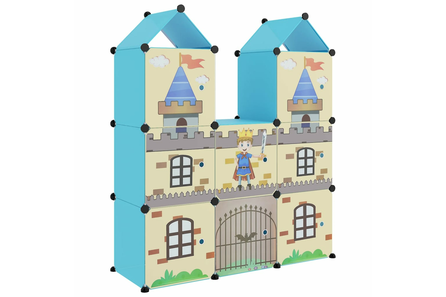 vidaXL 340583 Cube Storage Cabinet For Kids With 8 Cubes Blue Pp