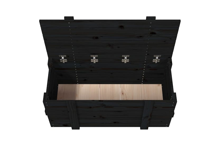 Vidaxl 825002 Storage Box Black 91x40.5x42 Cm Solid Wood Pine