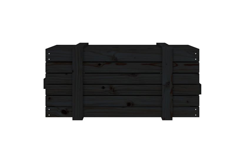 Vidaxl 825002 Storage Box Black 91x40.5x42 Cm Solid Wood Pine