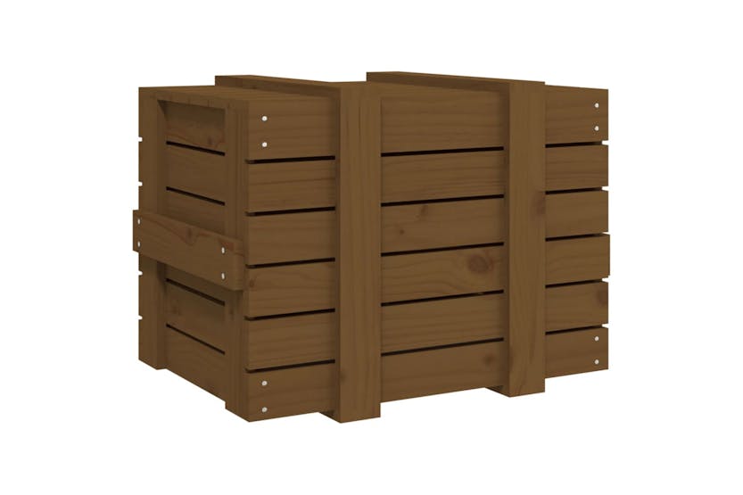 Vidaxl 824996 Storage Box Honey Brown 58x40.5x42 Cm Solid Wood Pine
