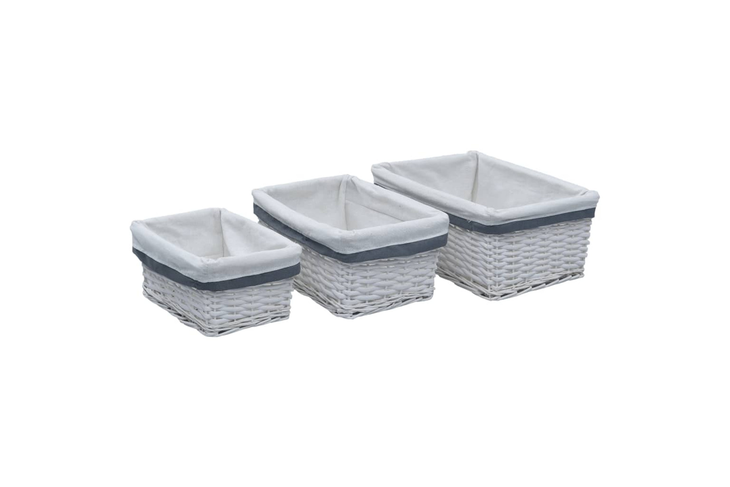 vidaXL 286976 3 Piece Nesting Basket Set White Willow