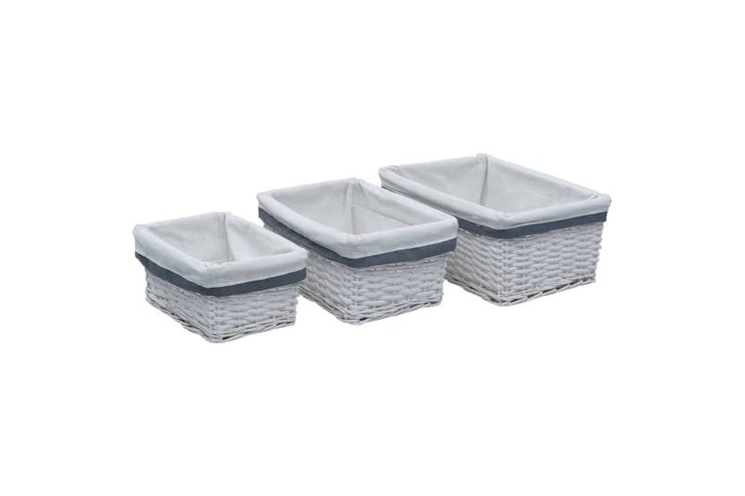 Vidaxl 286976 3 Piece Nesting Basket Set White Willow