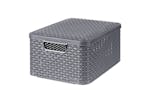Curver 443866 Storage Box With Lid Style M 18l Metallic Silver