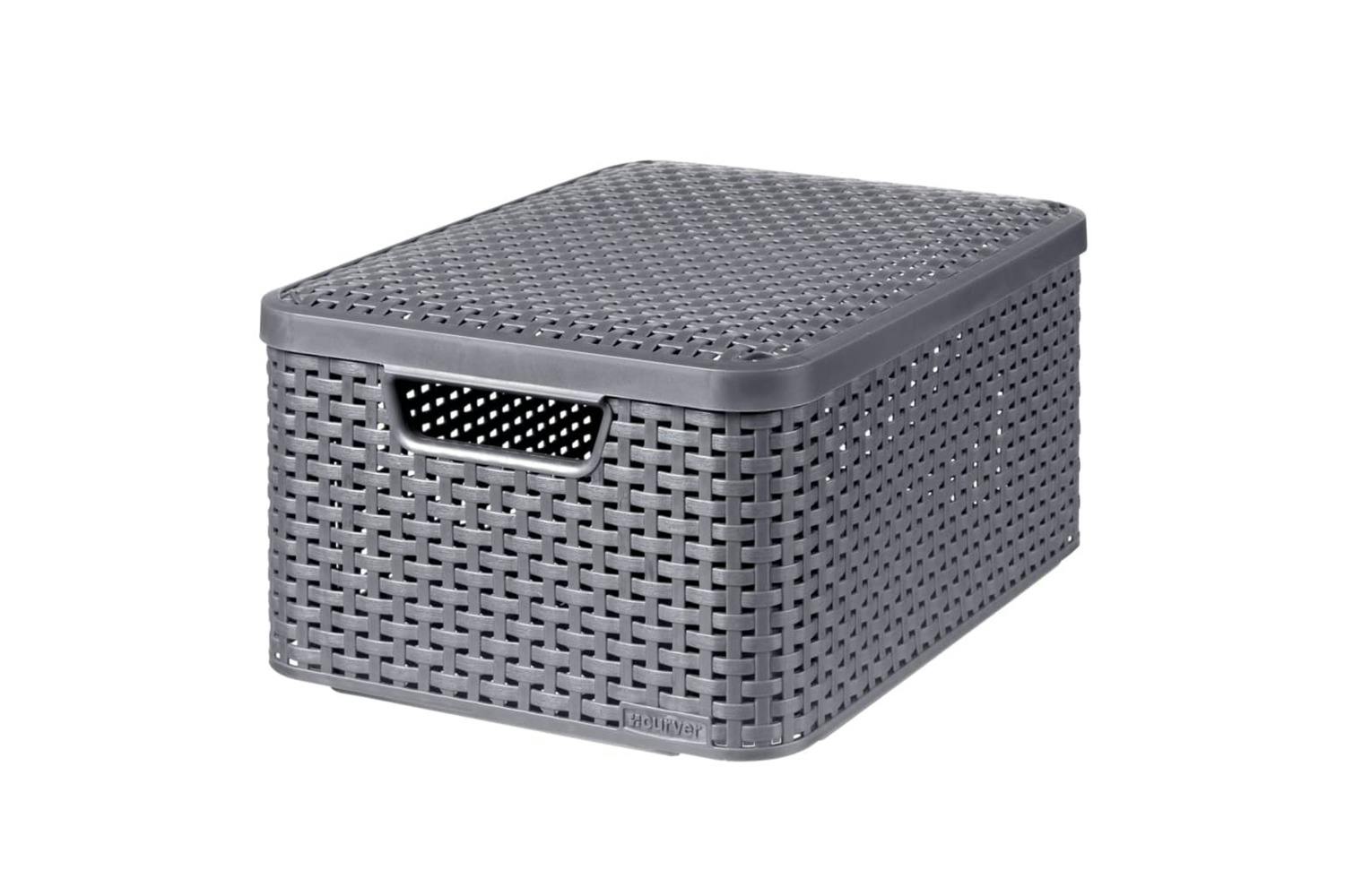Curver 443866 Storage Box With Lid Style M 18l Metallic Silver