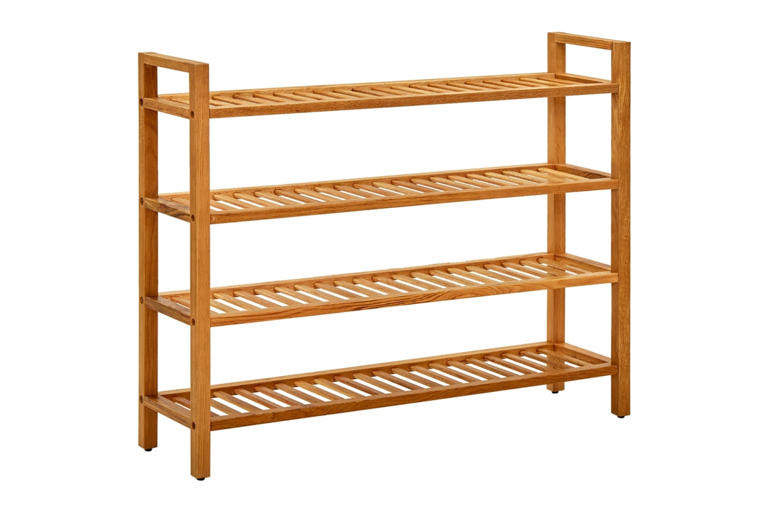 vidaXL 331750 Shoe Rack With 4 Shelves 100x27x80cm Solid Oak Wood