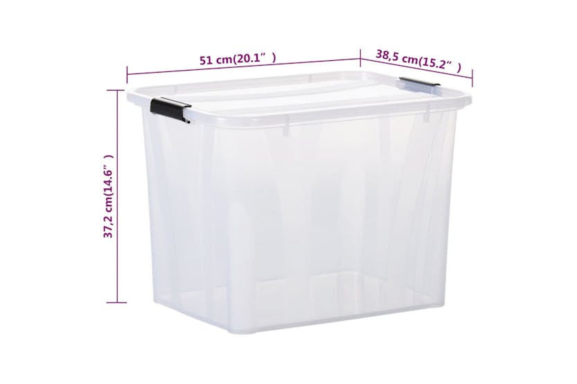 Vidaxl 151905 Storage Boxes With Lids 2 Pcs Transparent 55 L