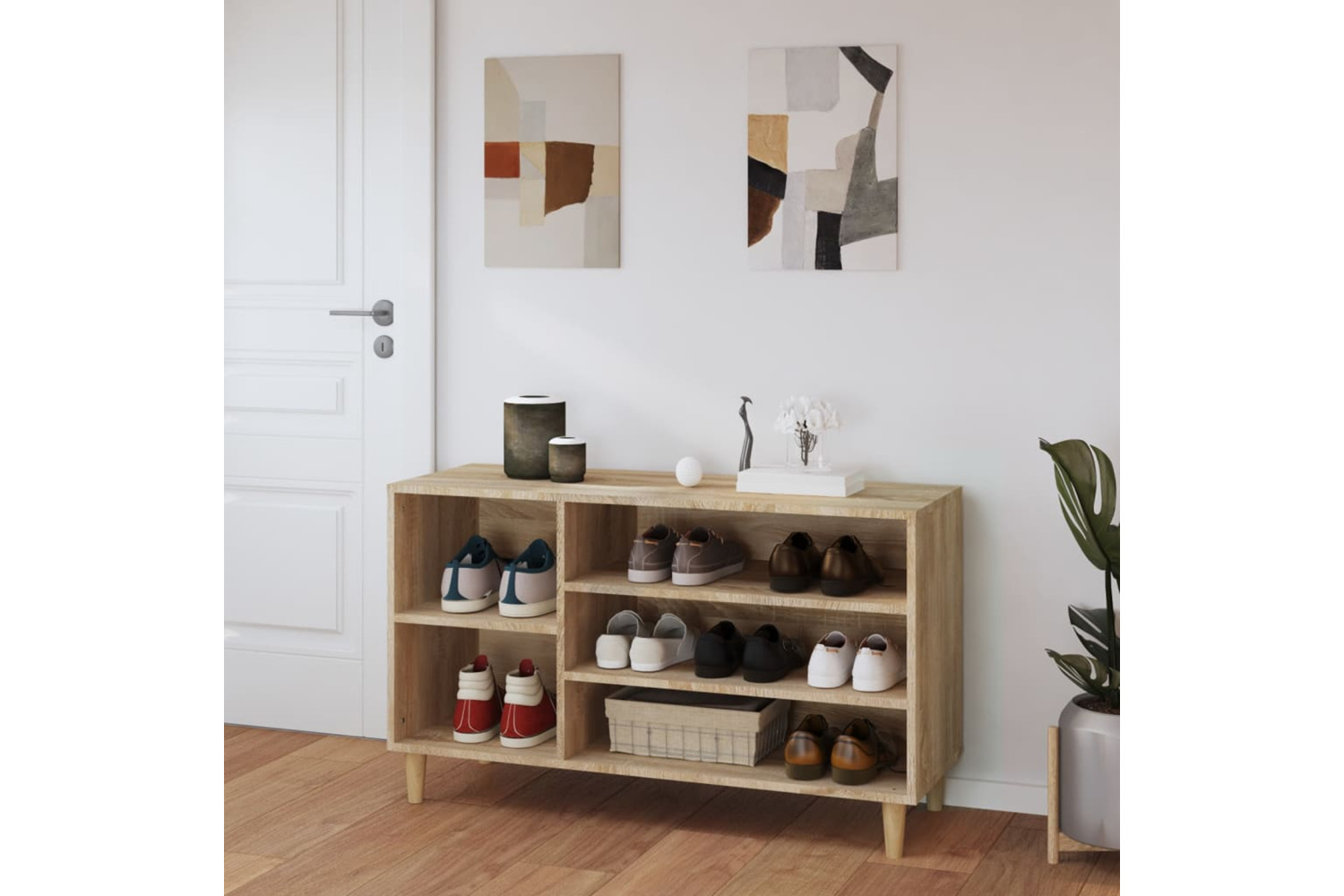 vidaXL 819743 Shoe Cabinet Sonoma Oak 102x36x60cm Engineered Wood