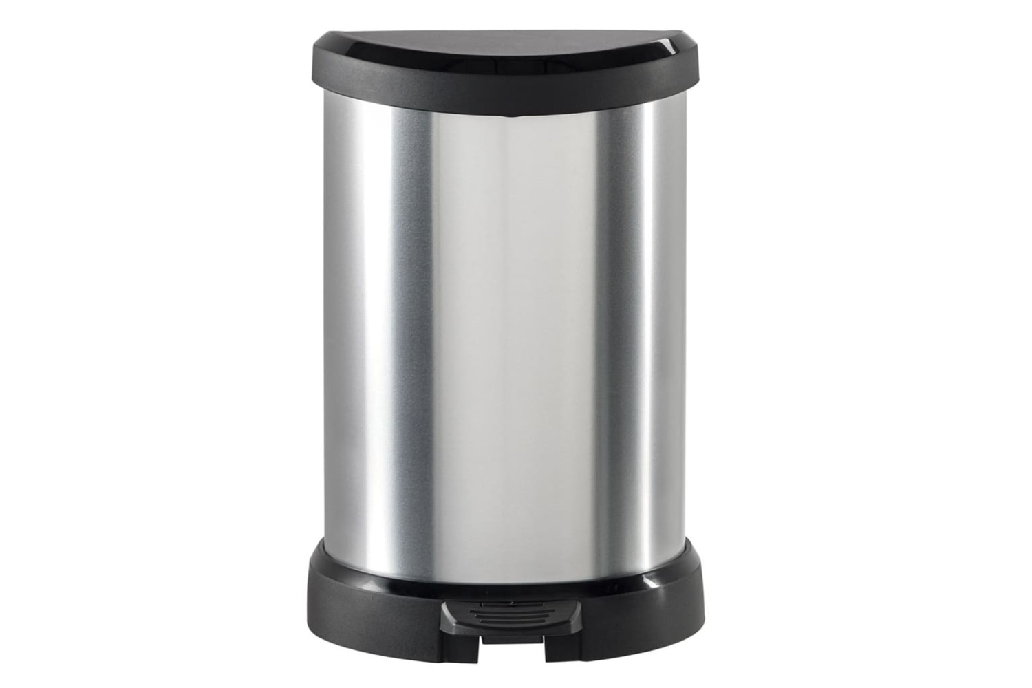 Curver 443824 Pedal Bin Deco D-shape 15l Silver
