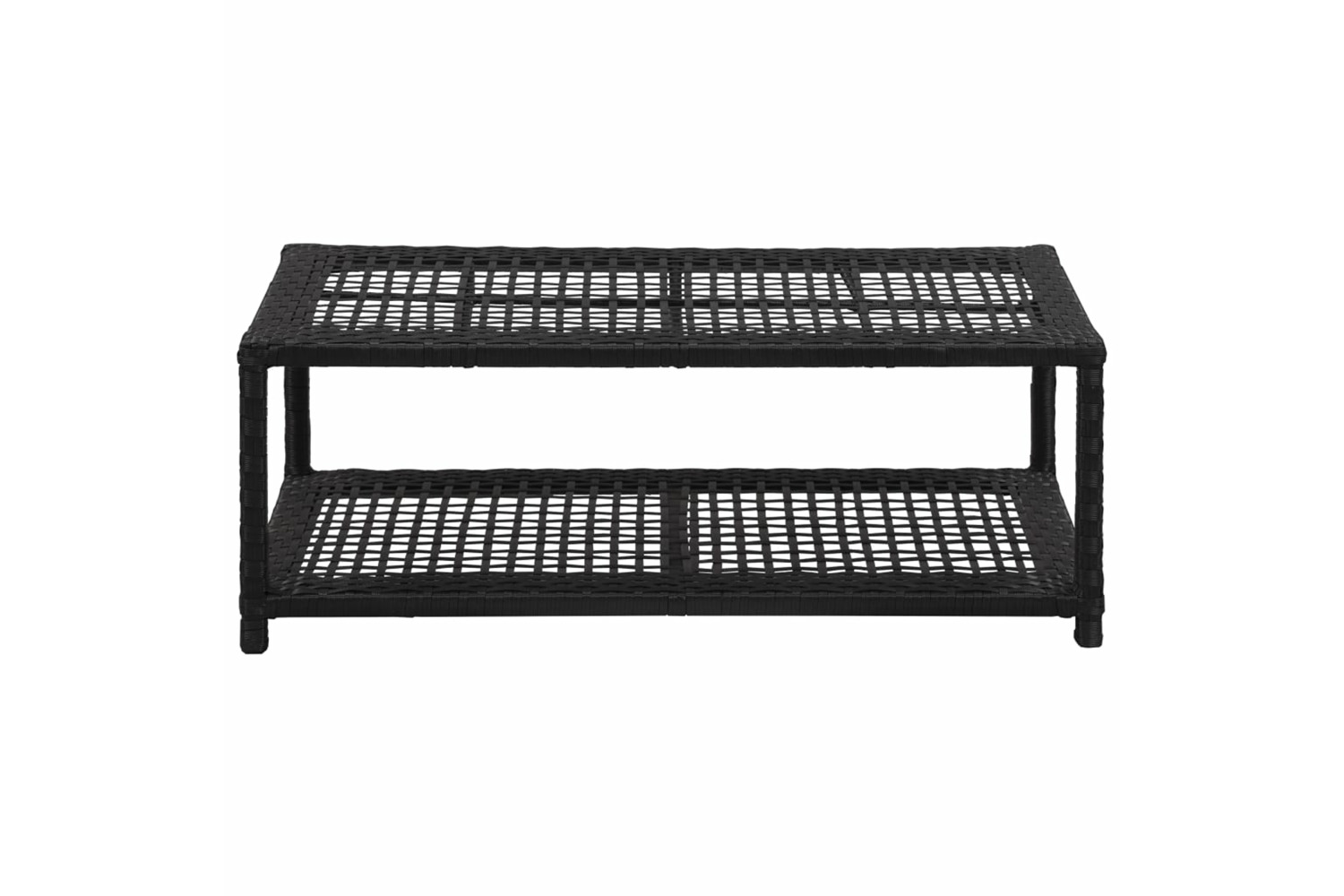 vidaXL 46978 Shoe Bench Black 80x40x30cm Poly Rattan