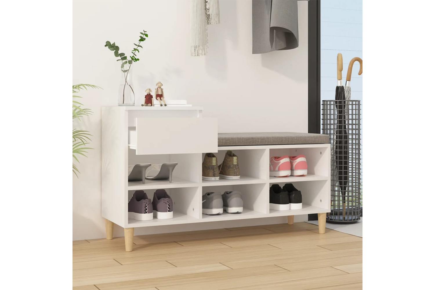 vidaXL 821204 Shoe Cabinet White 102x36x60cm Engineered Wood