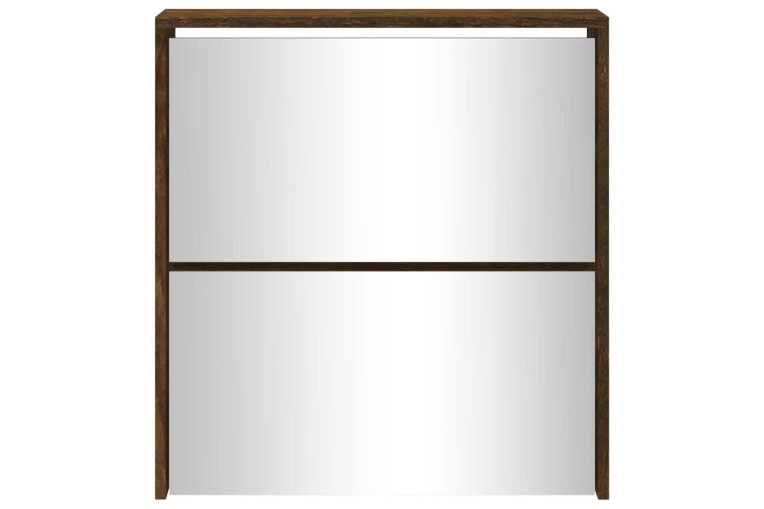 vidaXL 342632 Shoe Cabinet With Mirror 2-layer Smoked Oak 63x17x67cm