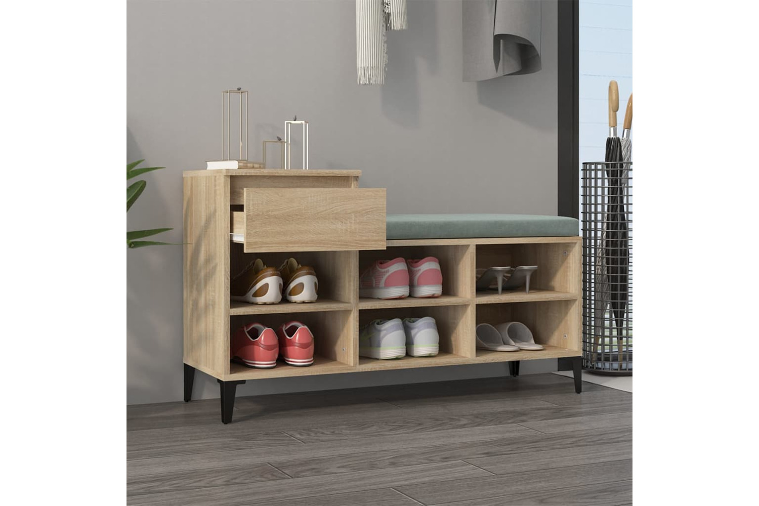 vidaXL 821215 Shoe Cabinet Sonoma Oak 102x36x60cm Engineered Wood