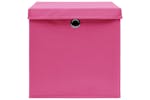 Vidaxl 288348 Storage Boxes With Lids 10 Pcs Pink 32x32x32 Cm Fabric