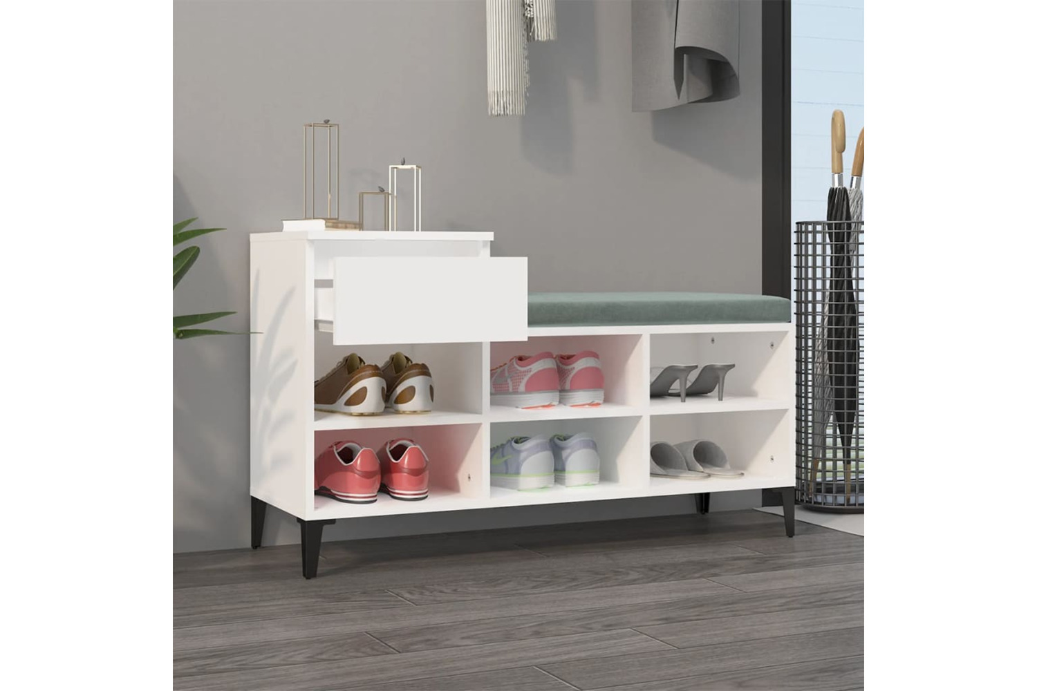 vidaXL 821212 Shoe Cabinet White 102x36x60cm Engineered Wood