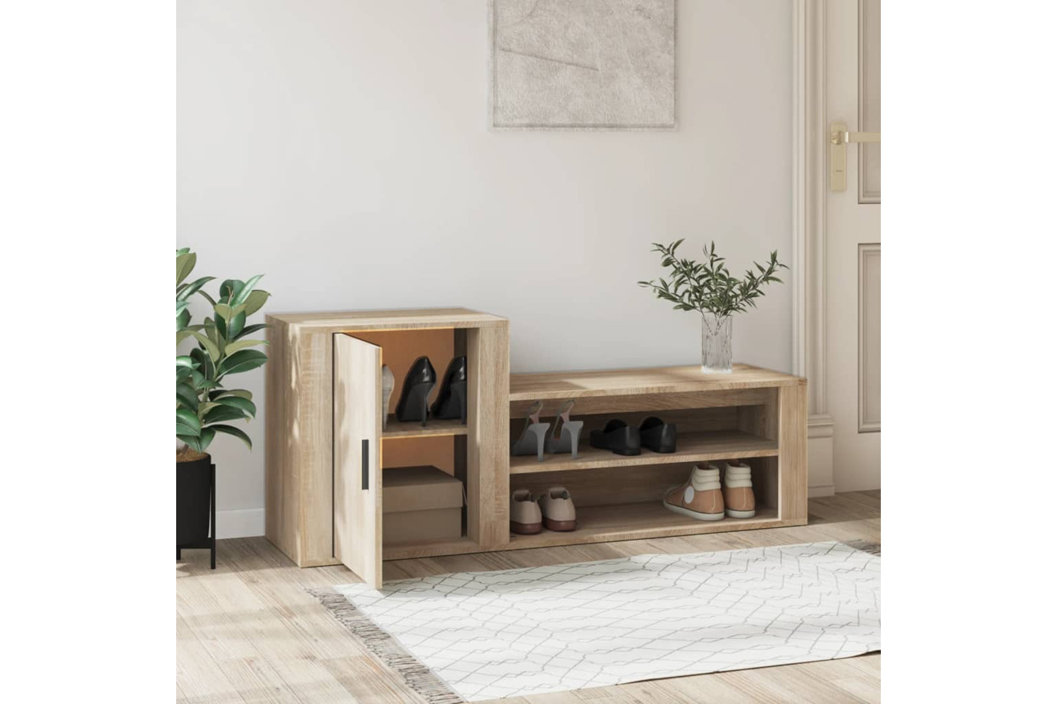 vidaXL 816747 Shoe Cabinet Sonoma Oak 130x35x54cm Engineered Wood