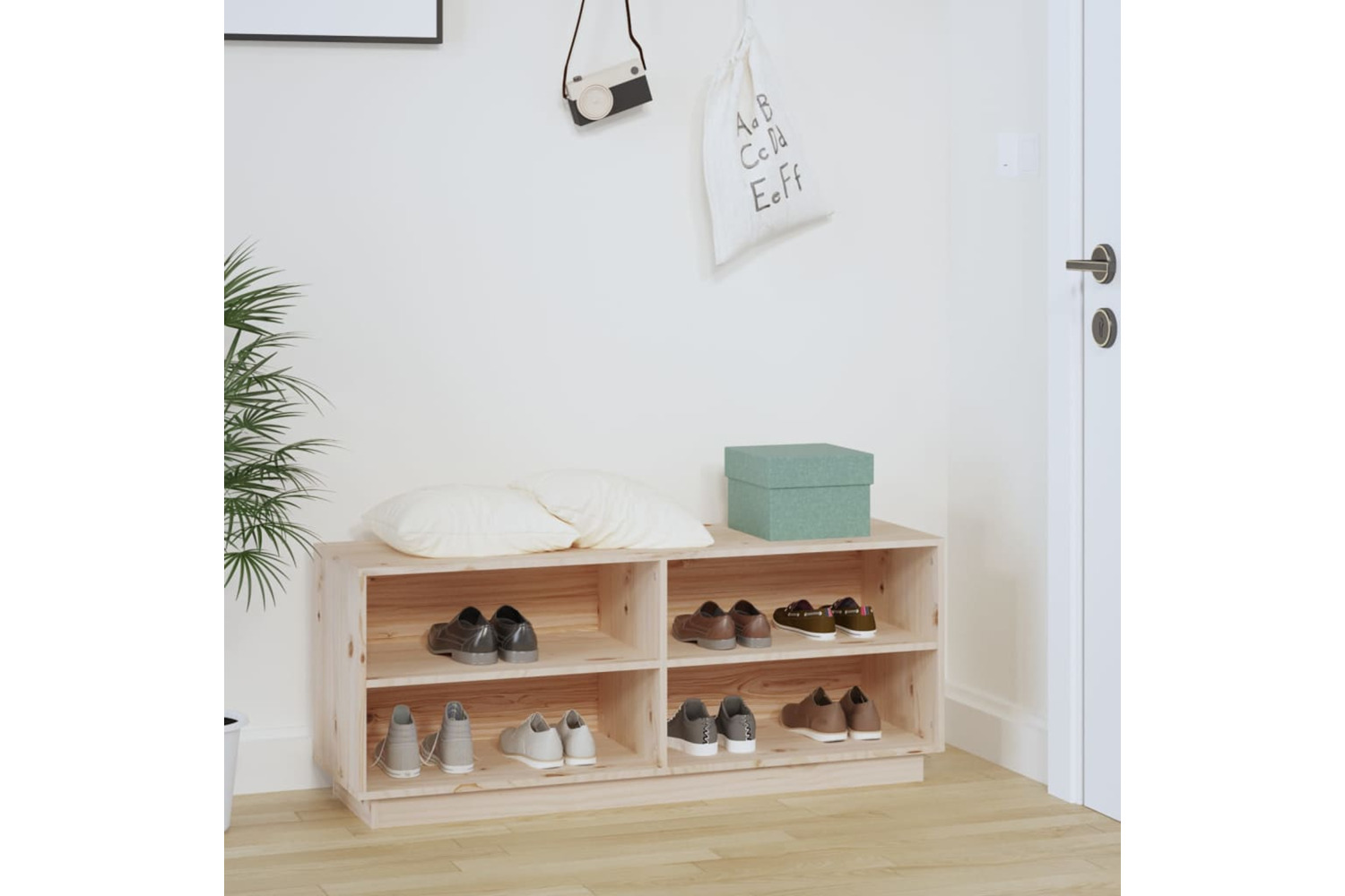 vidaXL 813540 Shoe Cabinet 110x34x45cm Solid Wood Pine