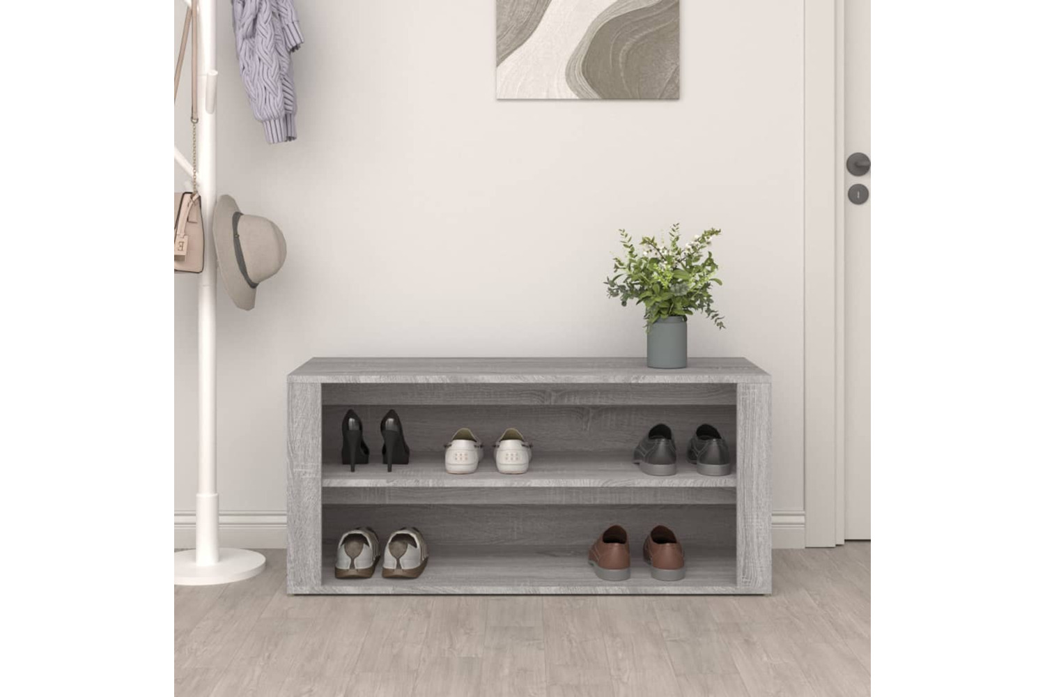 vidaXL 816910 Shoe Rack Grey Sonoma 100x35x45cm Engineered Wood