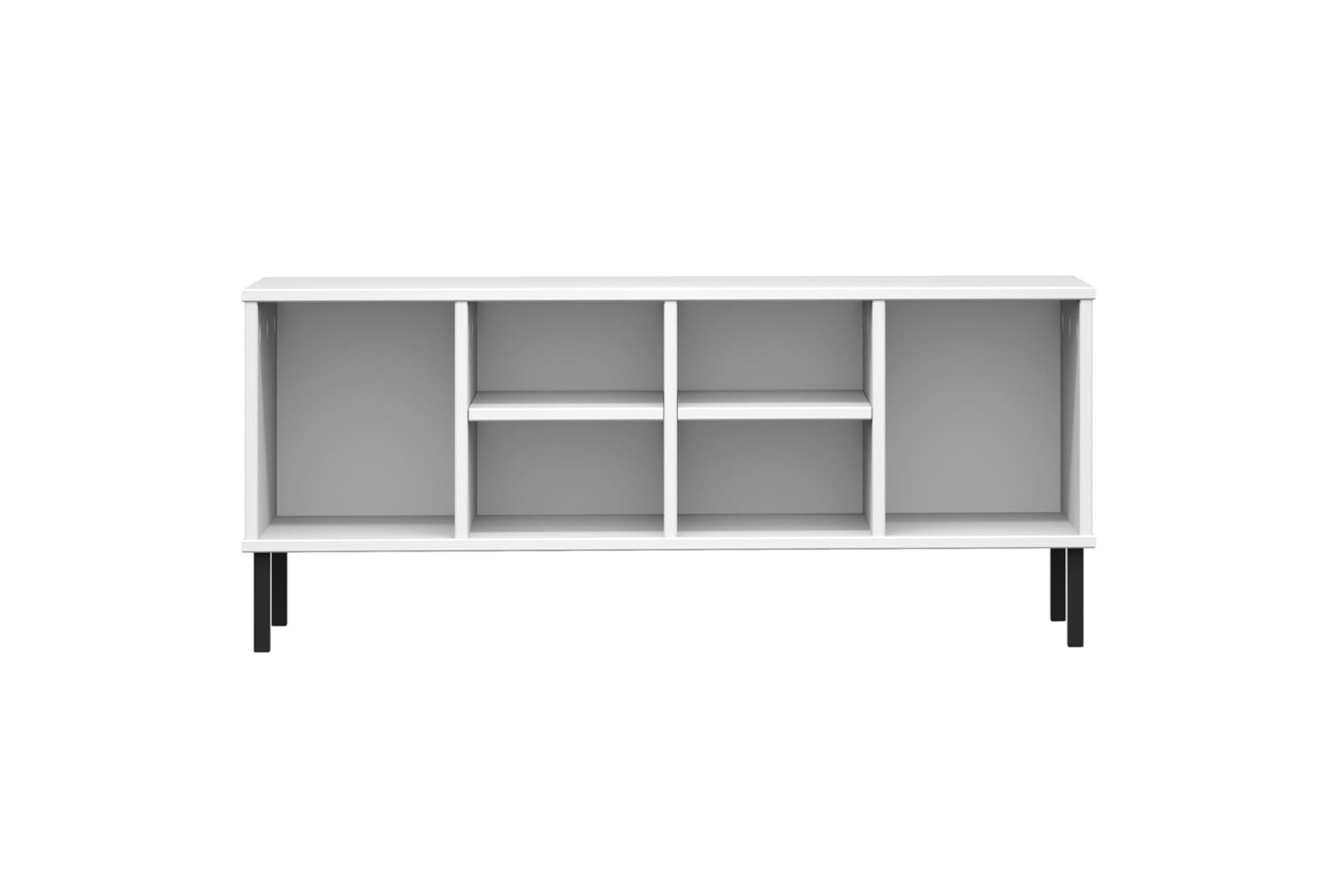 vidaXL 350996 Shoe Rack With Metal Legs White 106x35x45cm Solid Wood Oslo