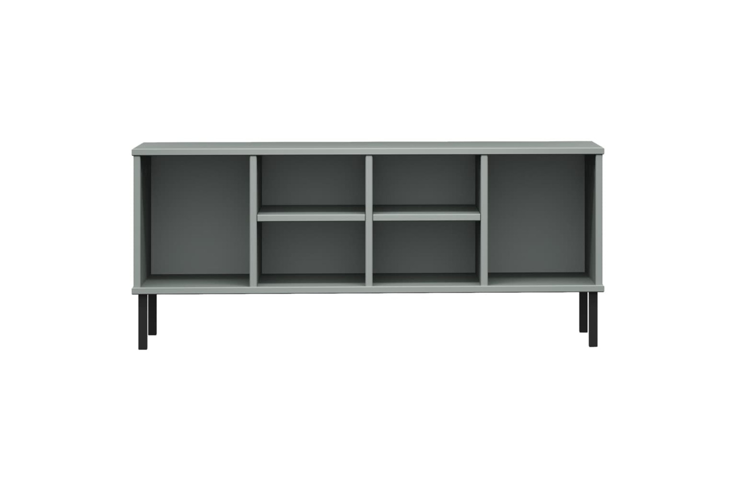 vidaXL 350995 Shoe Rack With Metal Legs Grey 106x35x45cm Solid Wood Oslo