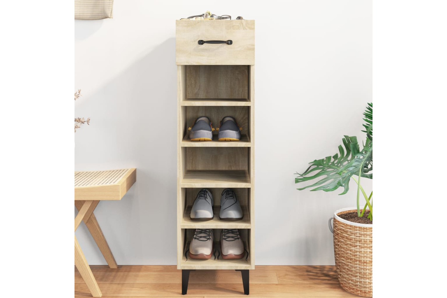 vidaXL 812810 Shoe Cabinet Sonoma Oak 30x35x105cm Engineered Wood