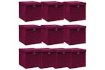 Vidaxl 288344 Storage Boxes With Lids 10 Pcs Dark Red 32x32x32 Cm Fabric